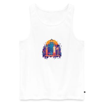 Bunte Stadt - Männer Premium Bio Tank Top - Weiß - Vorne - Michal (187cm)