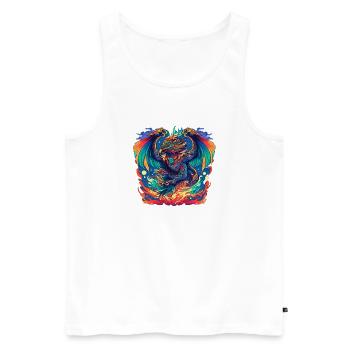 Aztec Bird - Men's Premium Organic Tank Top - white - Front - AI Model Male 178 light (178cm)