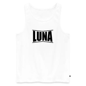 name t-shirt Moon t-shirt gift idea - Men's Premium Organic Tank Top - white - Front - AI Model Male 178 light (178cm)