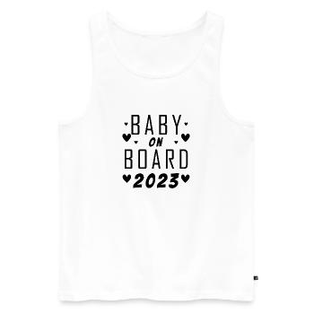 Bébé 2023 - Naissance Enceinte 2023 Grossesse - Débardeur bio Premium Homme - blanc - Devant - Michal (187cm)