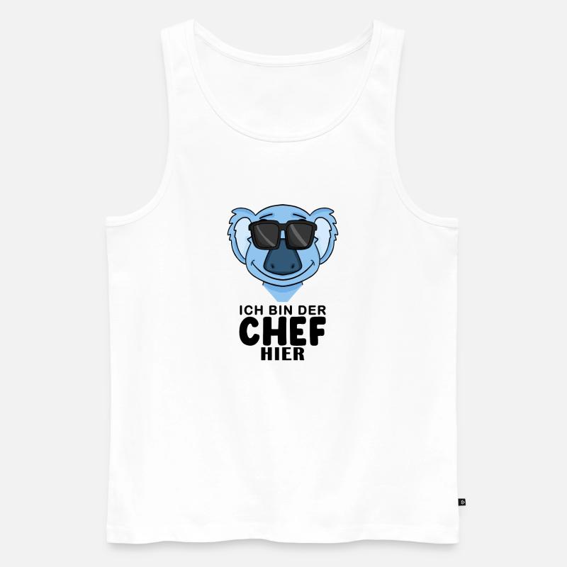 Cooler Koalabär Chef Spruch - Männer Premium Bio Tank Top - Weiß
