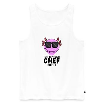 cooler Axolotl Chef Spruch - Männer Premium Bio Tank Top - Weiß - Vorne - AI Model Male 178 light (178cm)
