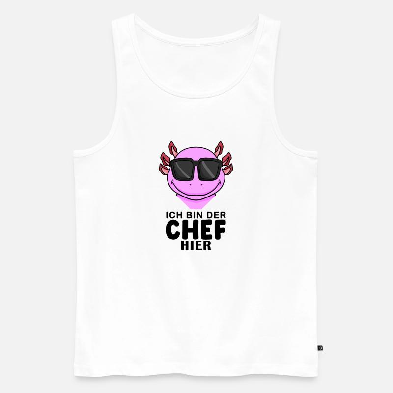 cooler Axolotl Chef Spruch - Männer Premium Bio Tank Top - Weiß