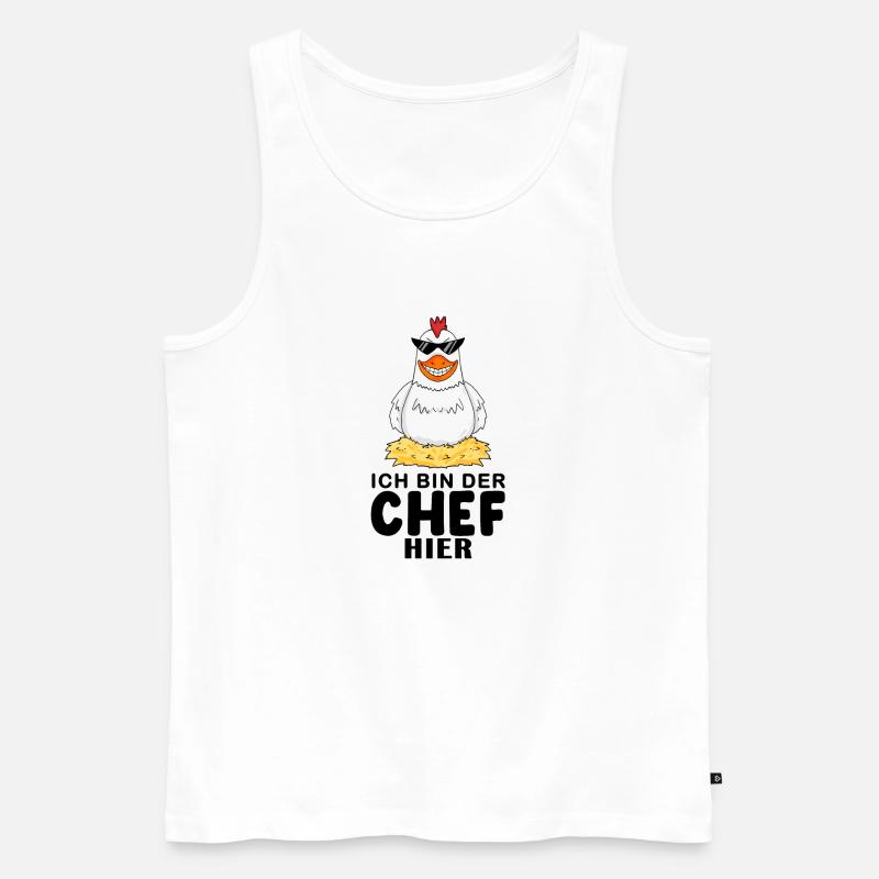 cooles Huhn Chef Spruch - Männer Premium Bio Tank Top - Weiß