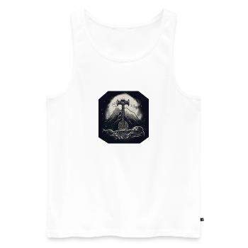 Mjölnir - Men's Premium Organic Tank Top - white - Front - Michal (187cm)