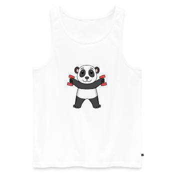 Fitness Motiv Gym Hanteln Motivierend Panda - Männer Premium Bio Tank Top - Weiß - Vorne - Michal (187cm)