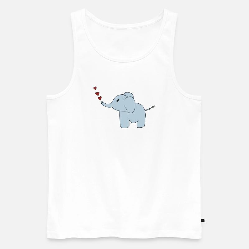 elefant herzen - Männer Premium Bio Tank Top - Weiß