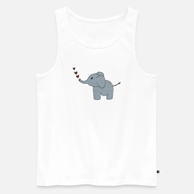 elefant gewebe mit herzen - Männer Premium Bio Tank Top - Weiß