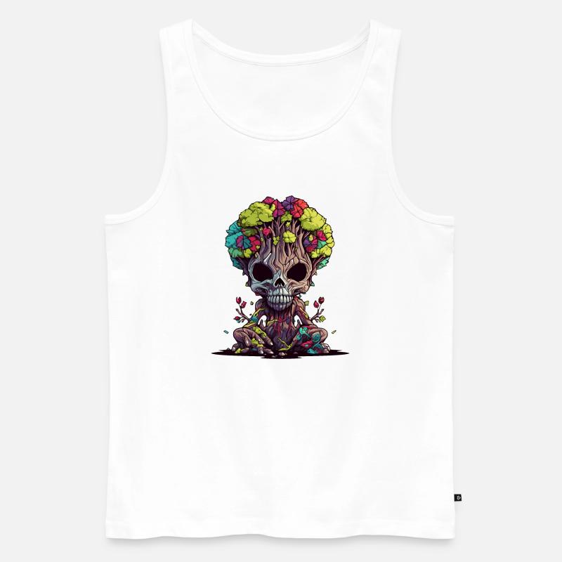 Baumschädelblüte - Männer Premium Bio Tank Top - Weiß