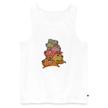 Capybara pile capybara - Men's Premium Organic Tank Top - white - Front - AI Model Male 178 light (178cm)