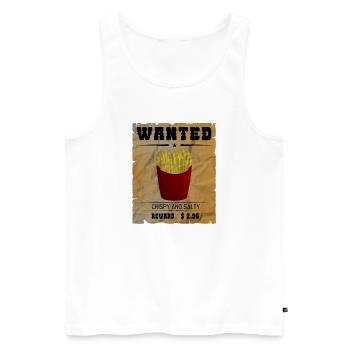 Wanted - French fries - Pommes - Men's Premium Organic Tank Top - white - Front - AI Model Male 178 light (178cm)