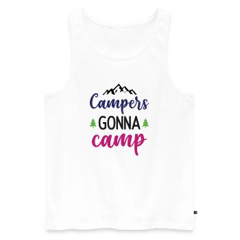 Camper auf dem Weg zum Camp - Männer Premium Bio Tank Top - Weiß - Vorne - AI Model Male 178 light (178cm)