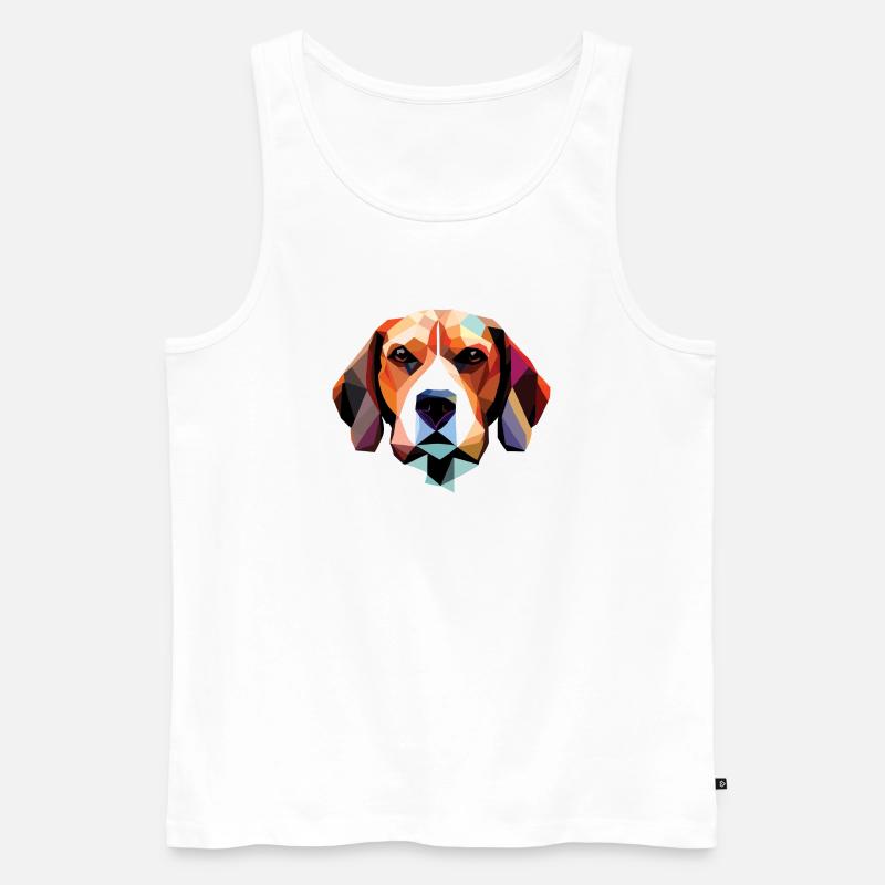 Polygone de chien beagle - Débardeur bio Premium Homme - blanc