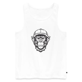 Funky Affe - Männer Premium Bio Tank Top - Weiß - Vorne - AI Model Male 178 light (178cm)