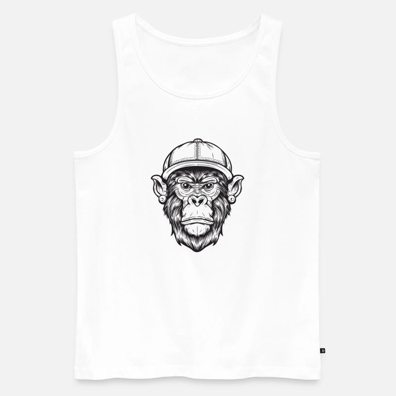 Funky Affe - Männer Premium Bio Tank Top - Weiß