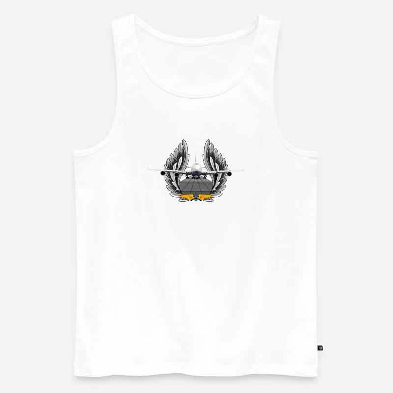B 747 - Männer Premium Bio Tank Top - Weiß