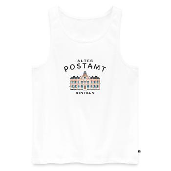 Rinteln, altes Postamt - Männer Premium Bio Tank Top - Weiß - Vorne - Michal (187cm)