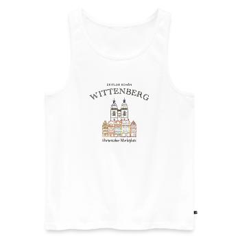 Wittenberg, kultiger Marktplatz, Weltkulturerbe - Männer Premium Bio Tank Top - Weiß - Vorne - AI Model Male 178 light (178cm)