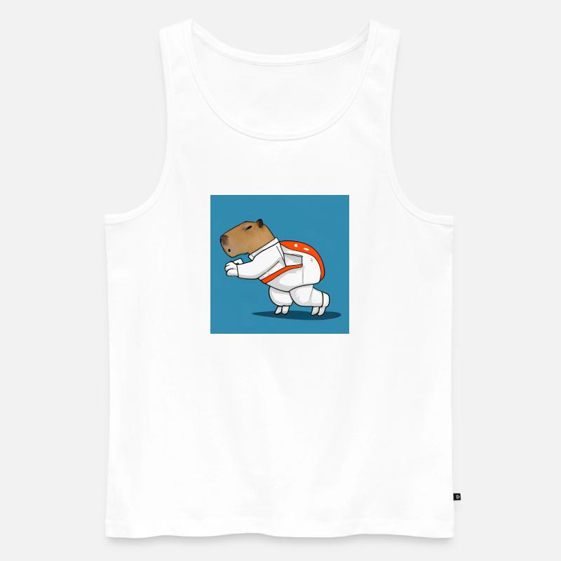 Capybara-Astronaut - Männer Premium Bio Tank Top - Weiß