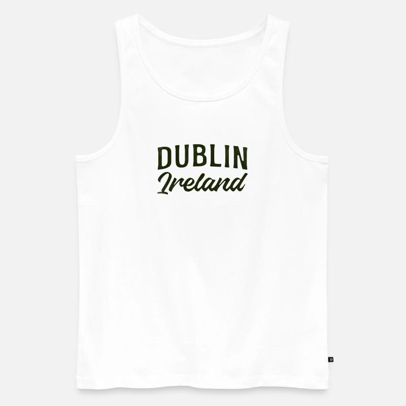 Dublin Irland Script Typografie - Männer Premium Bio Tank Top - Weiß