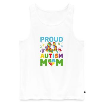 Fière maman autiste Mère sensibilisée - Débardeur bio Premium Homme - blanc - Devant - Michal (187cm)