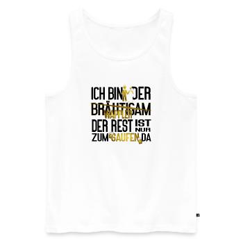 Bräutigam JGA Männer Wappler Saufen Spruch - Männer Premium Bio Tank Top - Weiß - Vorne - Michal (187cm)