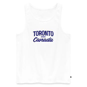 Toronto Canada Lettering Design - Débardeur bio Premium Homme - blanc - Devant - Michal (187cm)