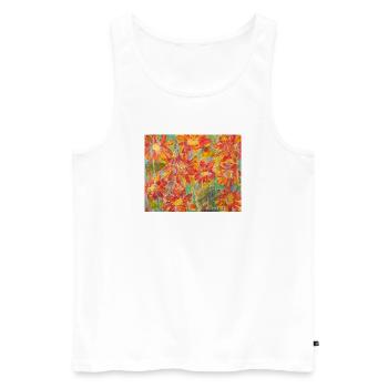 Living flower meadow in impression style - Men's Premium Organic Tank Top - white - Front - AI Model Male 178 light (178cm)