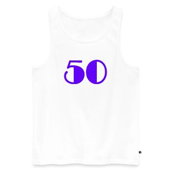 50. 50 YEARS. 50th ANNIVERSARY. BIRTHDAY 50 YEARS. - Men's Premium Organic Tank Top - white - Front - Michal (187cm)