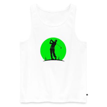 Golf, Golf, Vintage Golf - Männer Premium Bio Tank Top - Weiß - Vorne - AI Model Male 178 light (178cm)