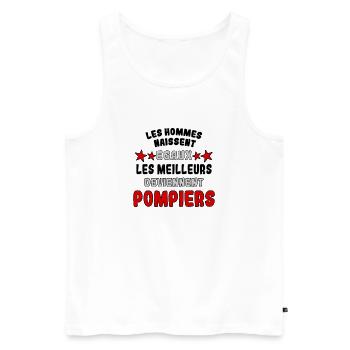 Les meilleurs deviennent Pompiers - Débardeur bio Premium Homme - blanc - Devant - Michal (187cm)