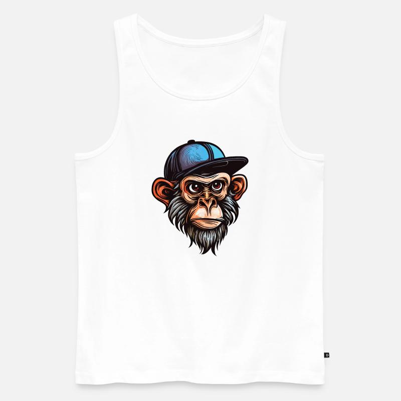 Lustiger Affe - Männer Premium Bio Tank Top - Weiß