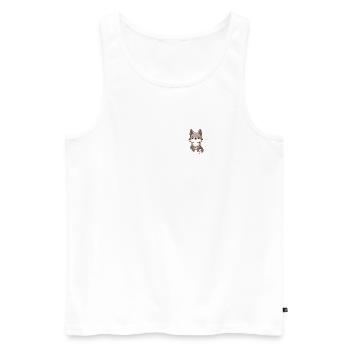 süßer Wolf Wolfshund Kawaii Husky Design Pocket - Männer Premium Bio Tank Top - Weiß - Vorne - AI Model Male 178 light (178cm)