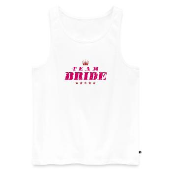 Devis de mariage de l’équipe de la mariée - Débardeur bio Premium Homme - blanc - Devant - Michal (187cm)