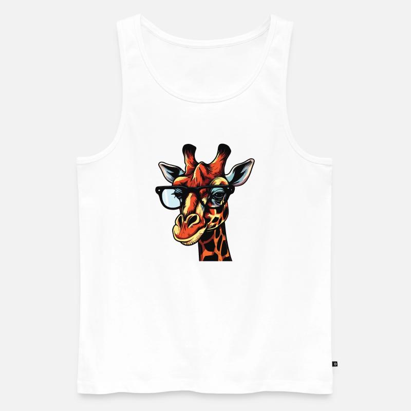 Cartoon Comic Giraffe Design - Männer Premium Bio Tank Top - Weiß