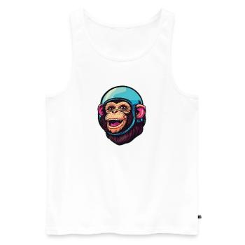 Space Monkey - Men's Premium Organic Tank Top - white - Front - AI Model Male 178 light (178cm)