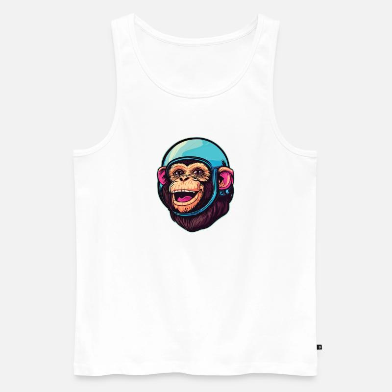 Weltraum-Affe - Männer Premium Bio Tank Top - Weiß