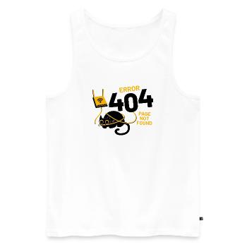 Fehler 404 Seite nicht gefunden - Männer Premium Bio Tank Top - Weiß - Vorne - AI Model Male 178 light (178cm)