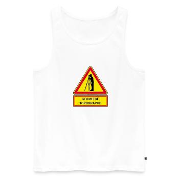 Géomètre topographe - Débardeur bio Premium Homme - blanc - Devant - Michal (187cm)