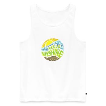 Summer, sun, favorite time! Hello Sunshine! - Men's Premium Organic Tank Top - white - Front - AI Model Male 178 light (178cm)