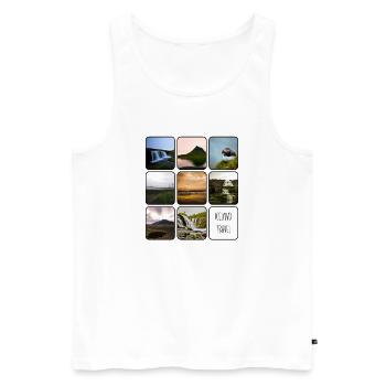 Iceland Travel - Männer Premium Bio Tank Top - Weiß - Vorne - AI Model Male 178 light (178cm)