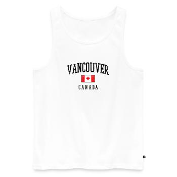 Vancouver, drapeau canadien - Débardeur bio Premium Homme - blanc - Devant - AI Model Male 178 light (178cm)