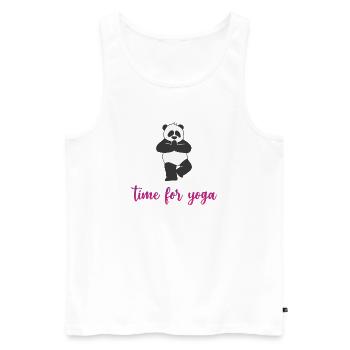 Zeit für Yoga - Männer Premium Bio Tank Top - Weiß - Vorne - Michal (187cm)