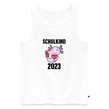 Schuldkind Einschulung 2023 - Männer Premium Bio Tank Top - Weiß - Vorne - AI Model Male 178 light (178cm)