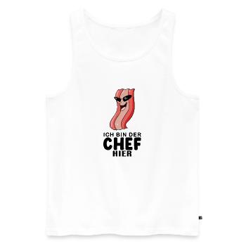 Chef Spruch lustig - Männer Premium Bio Tank Top - Weiß - Vorne - AI Model Male 178 light (178cm)