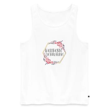 Weltbeste Einkäuferin Shoppen Shopping Queen - Männer Premium Bio Tank Top - Weiß - Vorne - Michal (187cm)