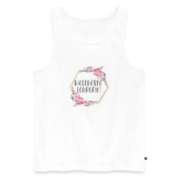 Weltbeste Lehrerin Schule Pädagogin Geschenk - Männer Premium Bio Tank Top - Weiß - Vorne - Michal (187cm)