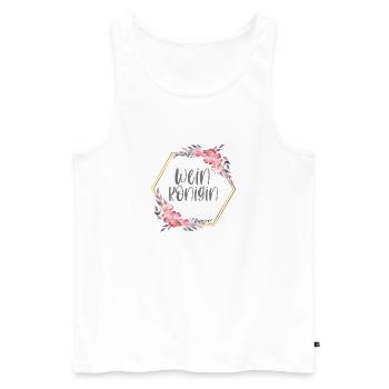 Weinkönigin Wein Weinfest Geschenk - Männer Premium Bio Tank Top - Weiß - Vorne - Michal (187cm)
