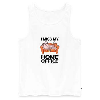 Home Office Miss Humour Drôle - Débardeur bio Premium Homme - blanc - Devant - AI Model Male 178 light (178cm)