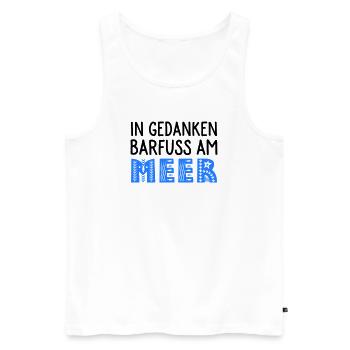 Strandspaziergang - Männer Premium Bio Tank Top - Weiß - Vorne - Michal (187cm)